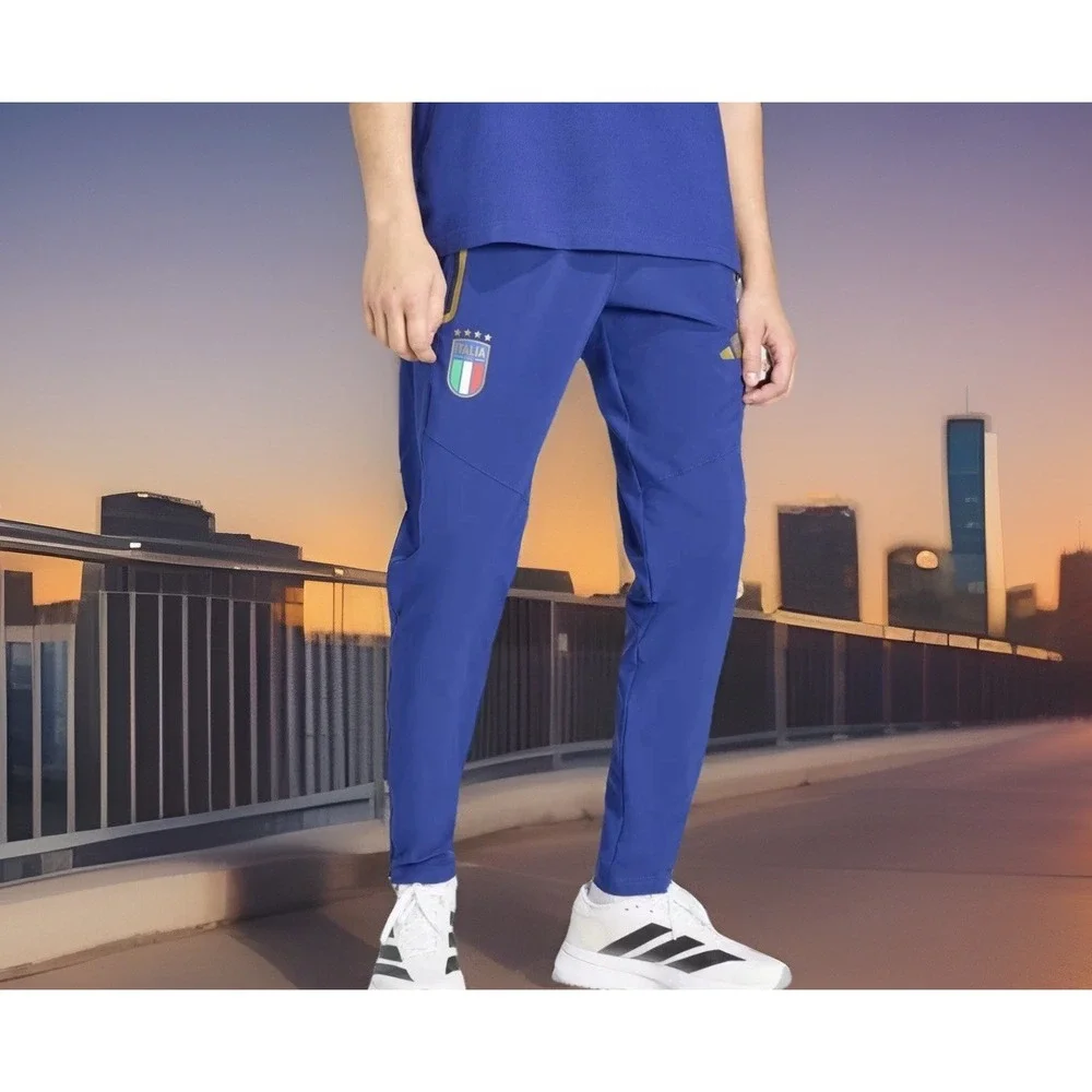Adidas Italy Soccer National Team Men's Tiro Travel Pants Size L Blue New
